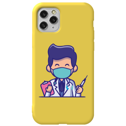 Apple iPhone 11 Pro Specialist Doctor Yellow Colored Silicone TPU Θήκη