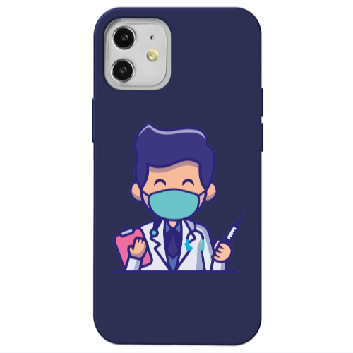 Apple iPhone 12 Specialist Doctor Dark blue Colored Silicone TPU Θήκη