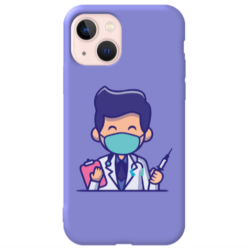 Apple iPhone 13 Specialist Doctor Purple Colored Silicone TPU Θήκη