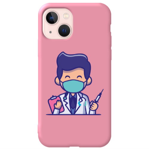Apple iPhone 13 Specialist Doctor Pink Colored Silicone TPU Θήκη
