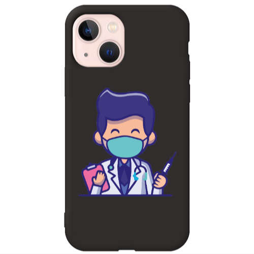Apple iPhone 13 Specialist Doctor Black Colored Silicone TPU Θήκη