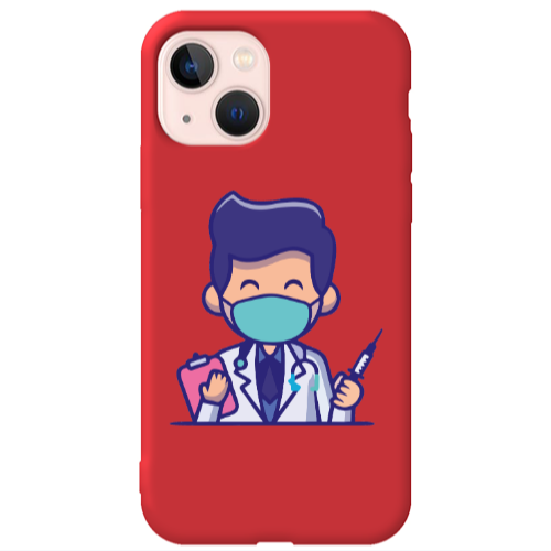 Apple iPhone 13 Specialist Doctor Red Colored Silicone TPU Θήκη