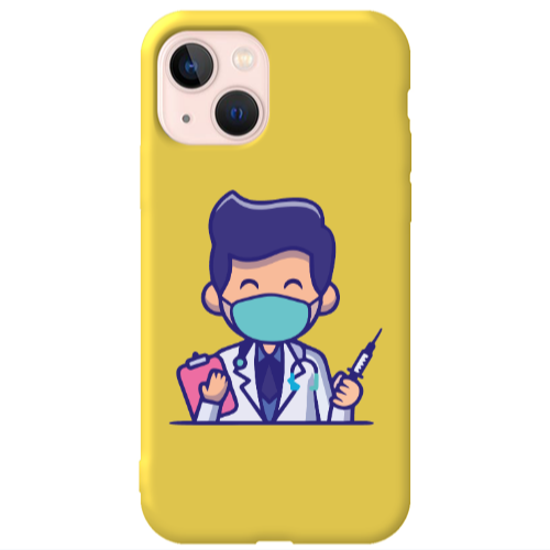 Apple iPhone 13 Specialist Doctor Yellow Colored Silicone TPU Θήκη