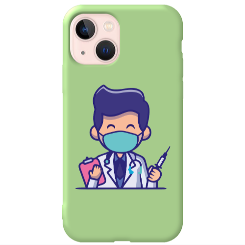 Apple iPhone 13 Specialist Doctor Light Green Colored Silicone TPU Θήκη