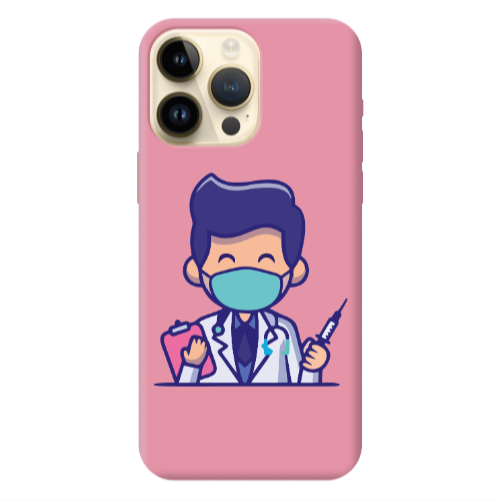 Apple iPhone 13 Pro Max Specialist Doctor Pink Colored Silicone TPU Θήκη