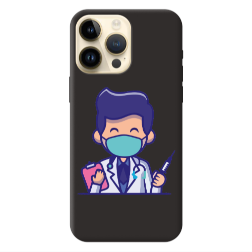 Apple iPhone 13 Pro Max Specialist Doctor Black Colored Silicone TPU Θήκη