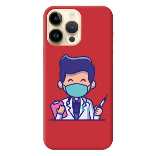 Apple iPhone 13 Pro Max Specialist Doctor Red Colored Silicone TPU Θήκη