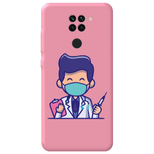 Xiaomi Redmi Note 9 Specialist Doctor Pink Colored Silicone TPU Θήκη