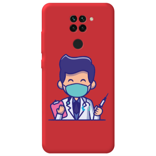 Xiaomi Redmi Note 9 Specialist Doctor Red Colored Silicone TPU Θήκη