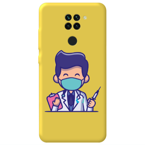 Xiaomi Redmi Note 9 Specialist Doctor Yellow Colored Silicone TPU Θήκη