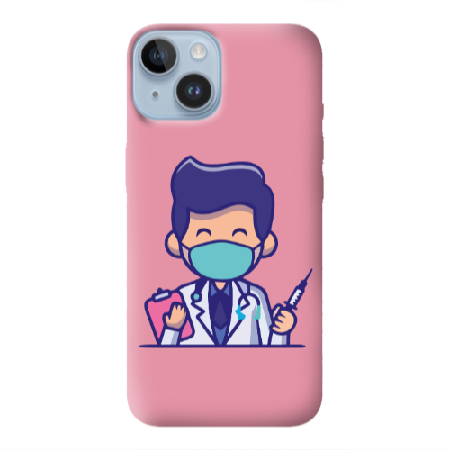 Apple iPhone 14 Plus Specialist Doctor Pink Colored Silicone TPU Θήκη