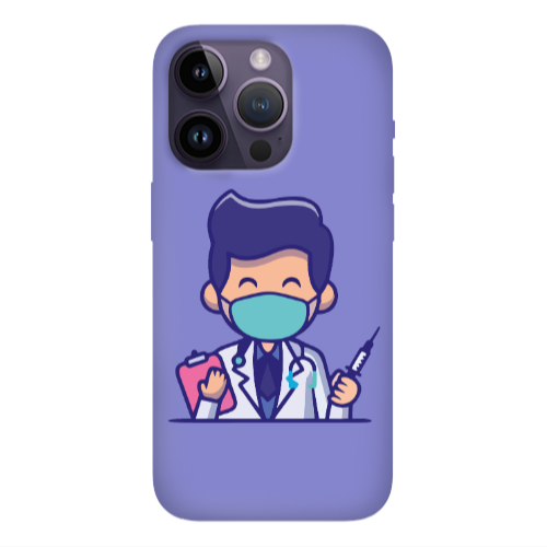 Apple iPhone 14 Pro  Specialist Doctor Purple Colored Silicone TPU Θήκη