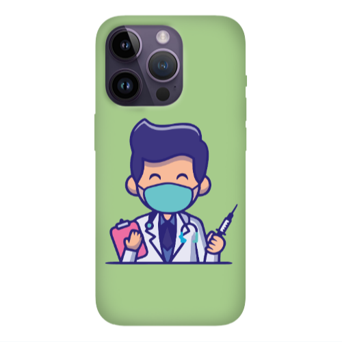 Apple iPhone 14 Pro Max Specialist Doctor Light Green Colored Silicone TPU Θήκη