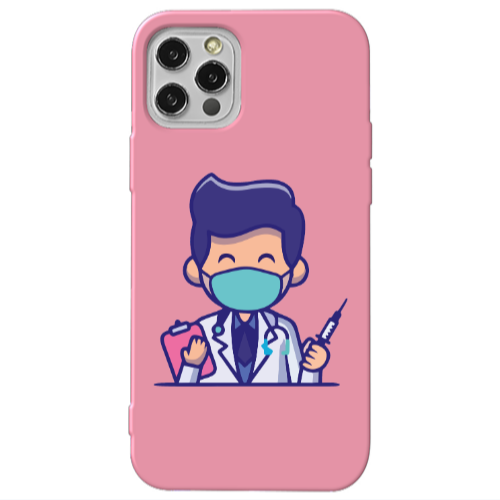 Apple iPhone 13 Pro Specialist Doctor Pink Colored Silicone TPU Θήκη