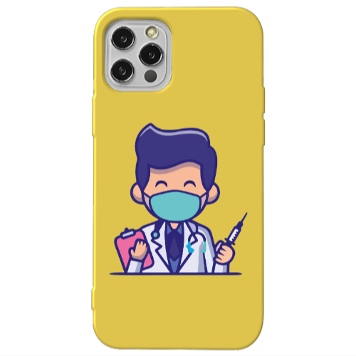 Apple iPhone 12 Pro Specialist Doctor Yellow Colored Silicone TPU Θήκη