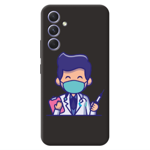 Samsung A54 Specialist Doctor Black Colored Silicone TPU Θήκη