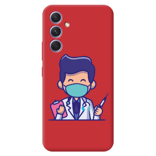 Samsung A54 Specialist Doctor Red Colored Silicone TPU Θήκη