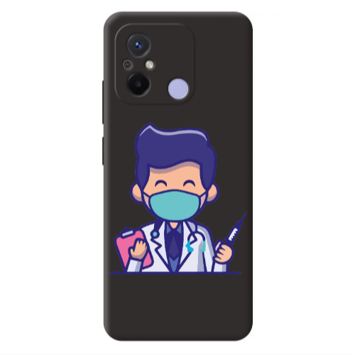 Xiaomi Redmi 12C Specialist Doctor Black Colored Silicone TPU Θήκη