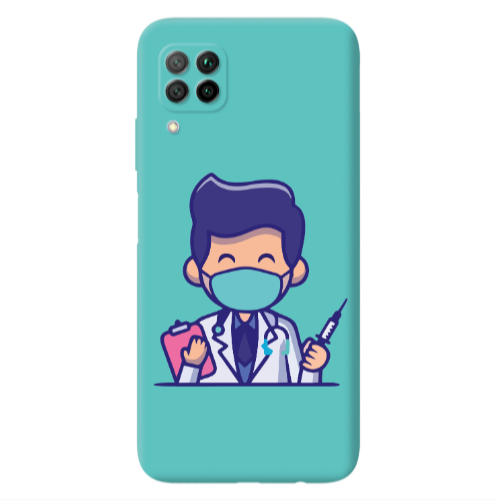 Huawei P40 Lite Specialist Doctor Turquoise Colored Silicone TPU Θήκη