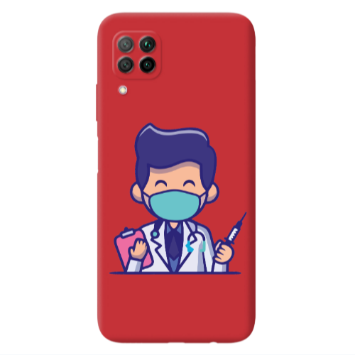 Huawei P40 Lite Specialist Doctor Red Colored Silicone TPU Θήκη