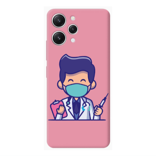 Xiaomi Redmi 12 Specialist Doctor Pink Colored Silicone TPU Θήκη