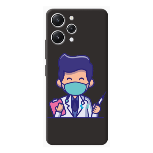 Xiaomi Redmi 12 Specialist Doctor Black Colored Silicone TPU Θήκη