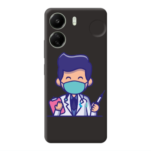 Xiaomi Redmi 13C Specialist Doctor Black Colored Silicone TPU Θήκη