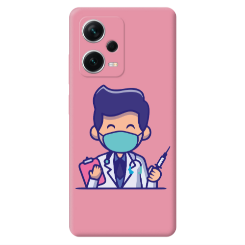 Xiaomi Poco X5 Specialist Doctor Pink Colored Silicone TPU Θήκη