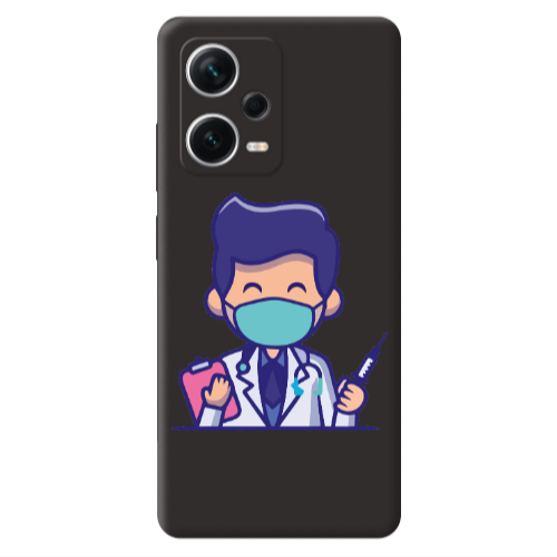Xiaomi Poco X5 Specialist Doctor Black Colored Silicone TPU Θήκη