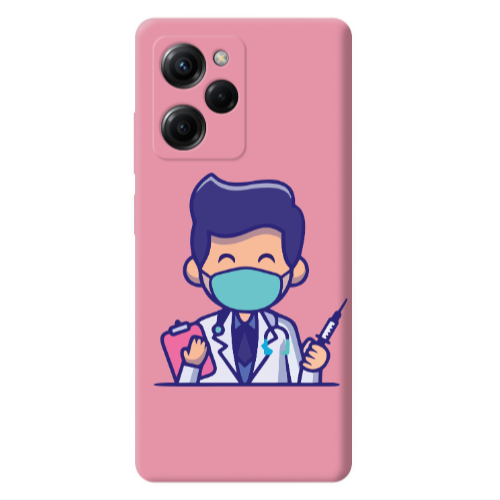 Xiaomi Poco X5 Pro Specialist Doctor Pink Colored Silicone TPU Θήκη