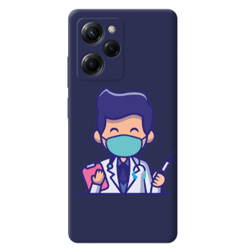 Xiaomi Poco X5 Pro Specialist Doctor Dark blue Colored Silicone TPU Θήκη