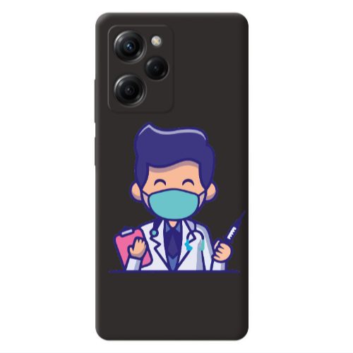 Xiaomi Poco X5 Pro Specialist Doctor Black Colored Silicone TPU Θήκη