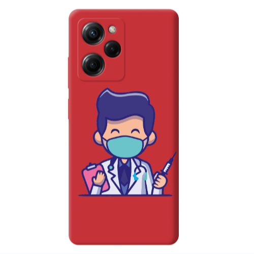 Xiaomi Poco X5 Pro Specialist Doctor Red Colored Silicone TPU Θήκη