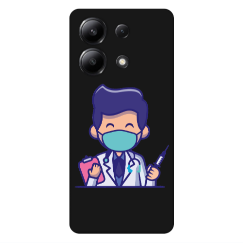 Xiaomi Redmi Note 13 4G Specialist Doctor Black Colored Silicone TPU Θήκη