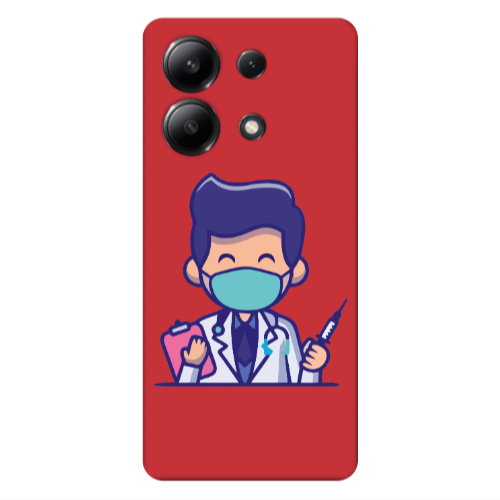Xiaomi Redmi Note 13 4G Specialist Doctor Red Colored Silicone TPU Θήκη