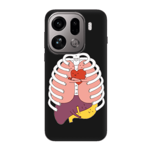Oppo Find X9 Pro Anatomy Black Colored Silicone TPU Θήκη