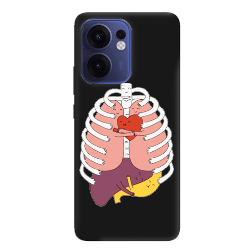 Oppo Reno13 FS Anatomy Black Colored Silicone TPU Θήκη