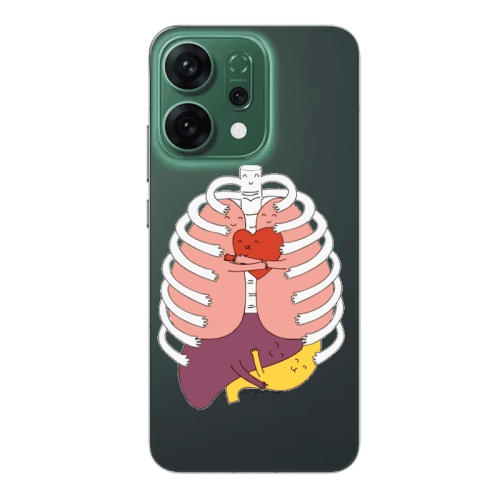 Oppo RENO 14 Anatomy Transparent Silicone TPU Θήκη