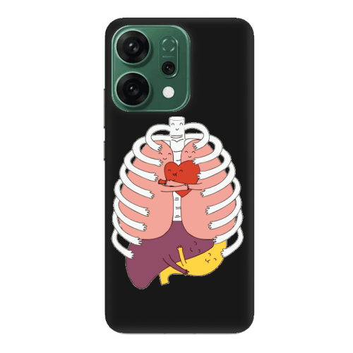 Oppo RENO 14 Anatomy Black Colored Silicone TPU Θήκη