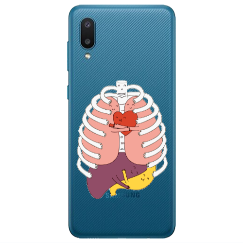 Samsung A02 Anatomy Transparent Silicone TPU Θήκη