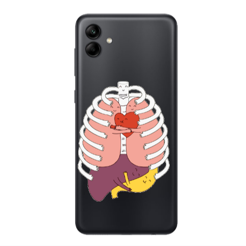 Samsung A04 Anatomy Transparent Silicone TPU Θήκη