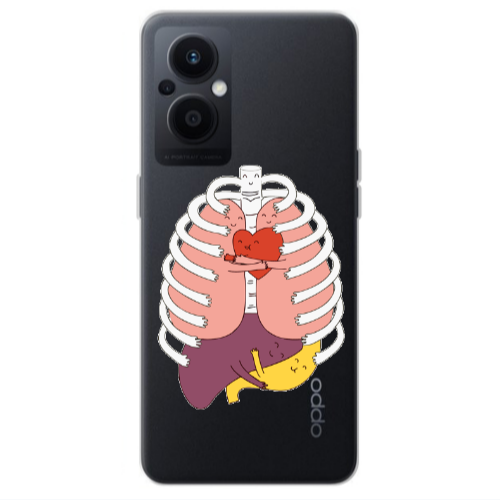 Oppo Reno 7 Lite Anatomy Transparent Silicone TPU Θήκη