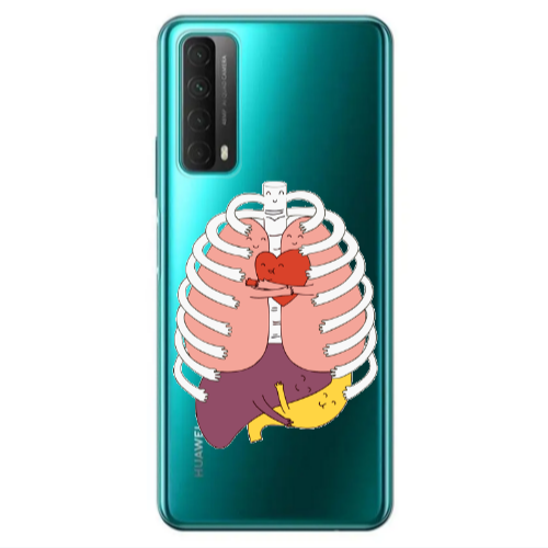 Huawei P Smart 2021 Anatomy Transparent Silicone TPU Θήκη