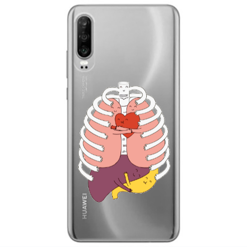 Huawei P30 Anatomy Transparent Silicone TPU Θήκη
