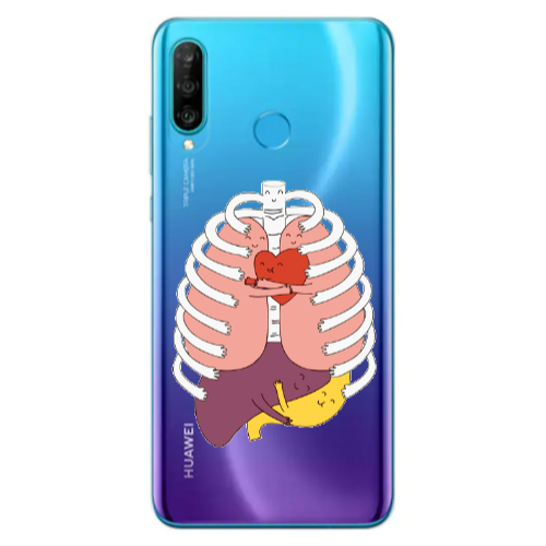 Huawei P30 Lite Anatomy Transparent Silicone TPU Θήκη