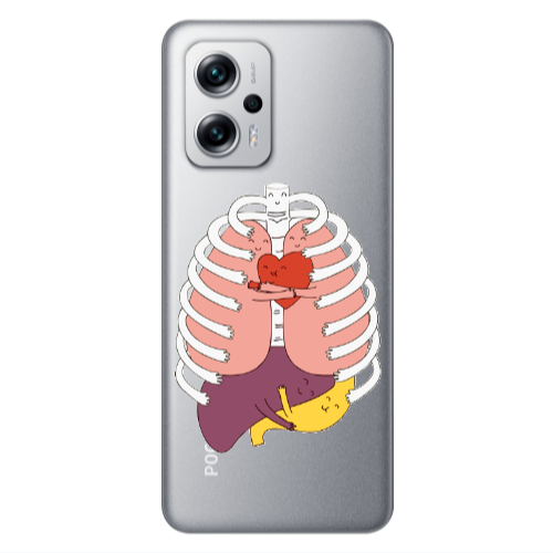 Xiaomi Poco X4 GT Anatomy Transparent Silicone TPU Θήκη