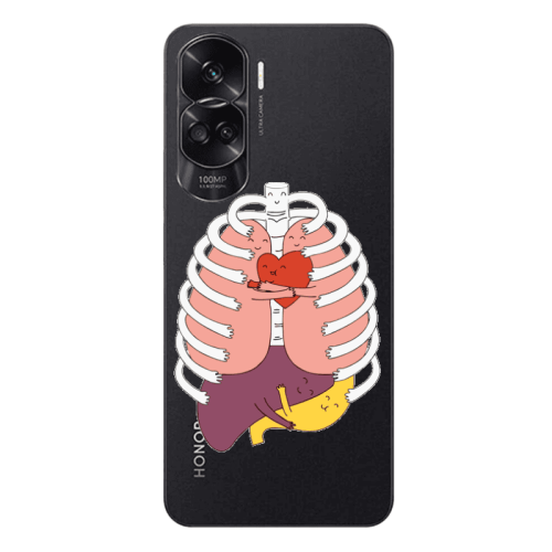 Honor 90 Lite 5G Anatomy Transparent Silicone TPU Θήκη