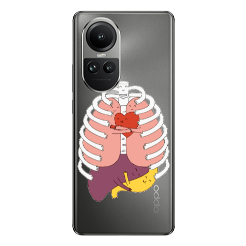 Oppo Reno10 5G Anatomy Transparent Silicone TPU Θήκη