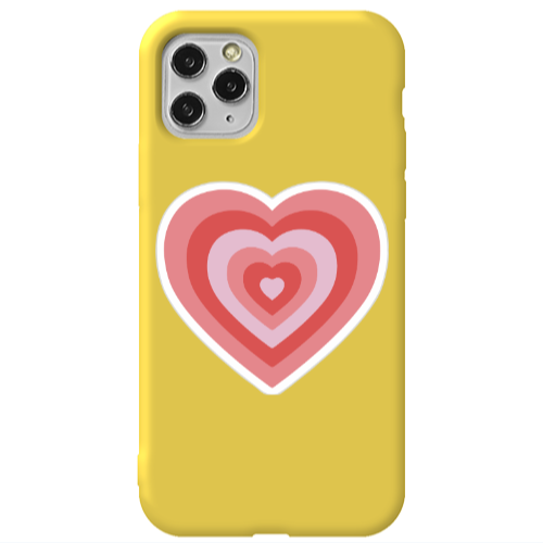 Apple iPhone 11 Pro My Heart Is Yours Yellow Colored Silicone TPU Θήκη