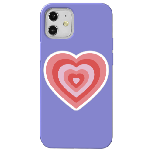 Apple iPhone 12 My Heart Is Yours Purple Colored Silicone TPU Θήκη